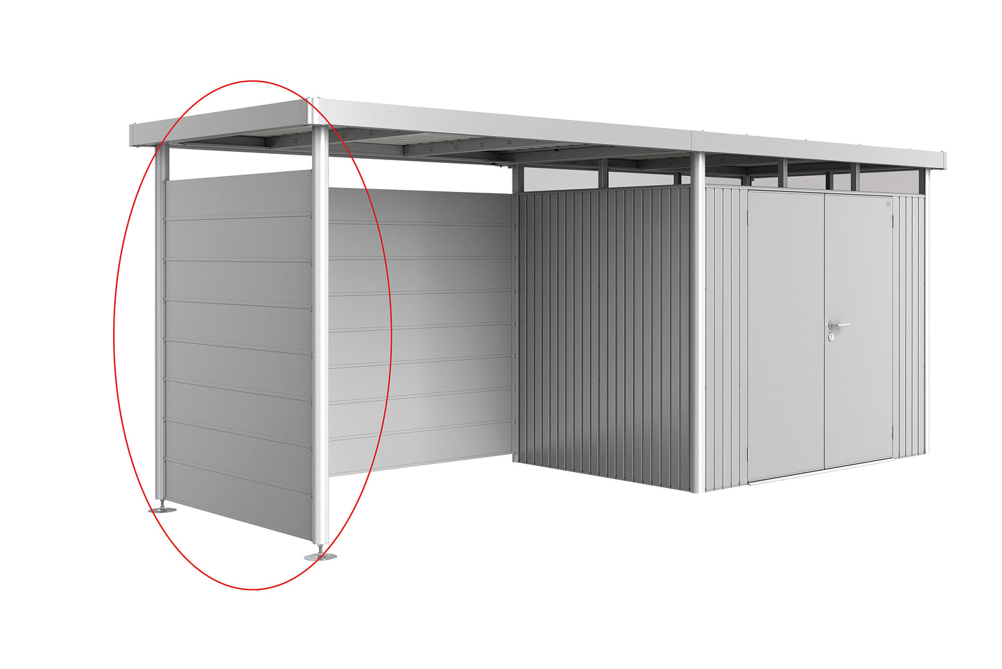 Seitenwand für Seitendach zu Gerätehaus HighLine