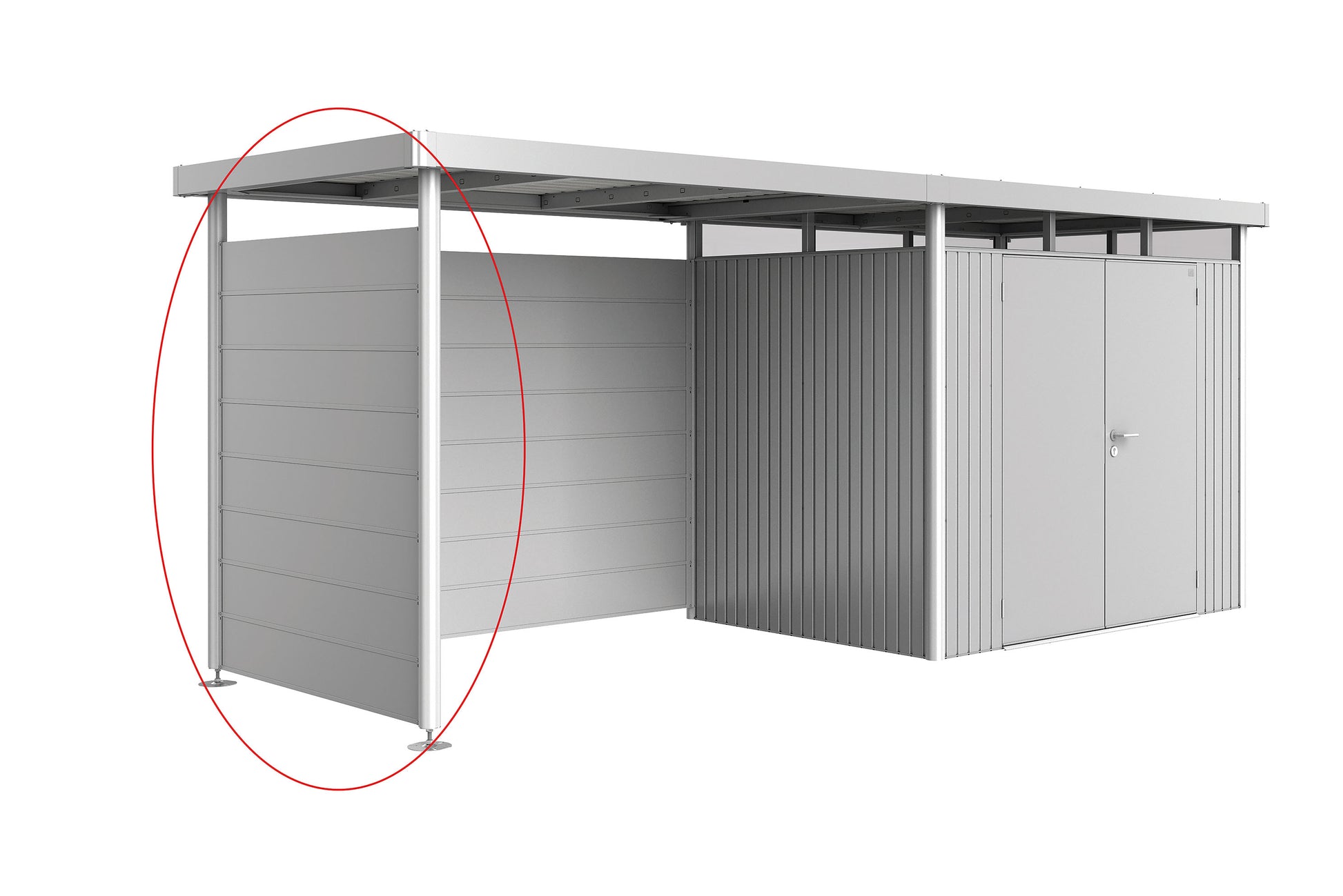 Seitenwand für Seitendach zu Gerätehaus HighLine - Elements4me
