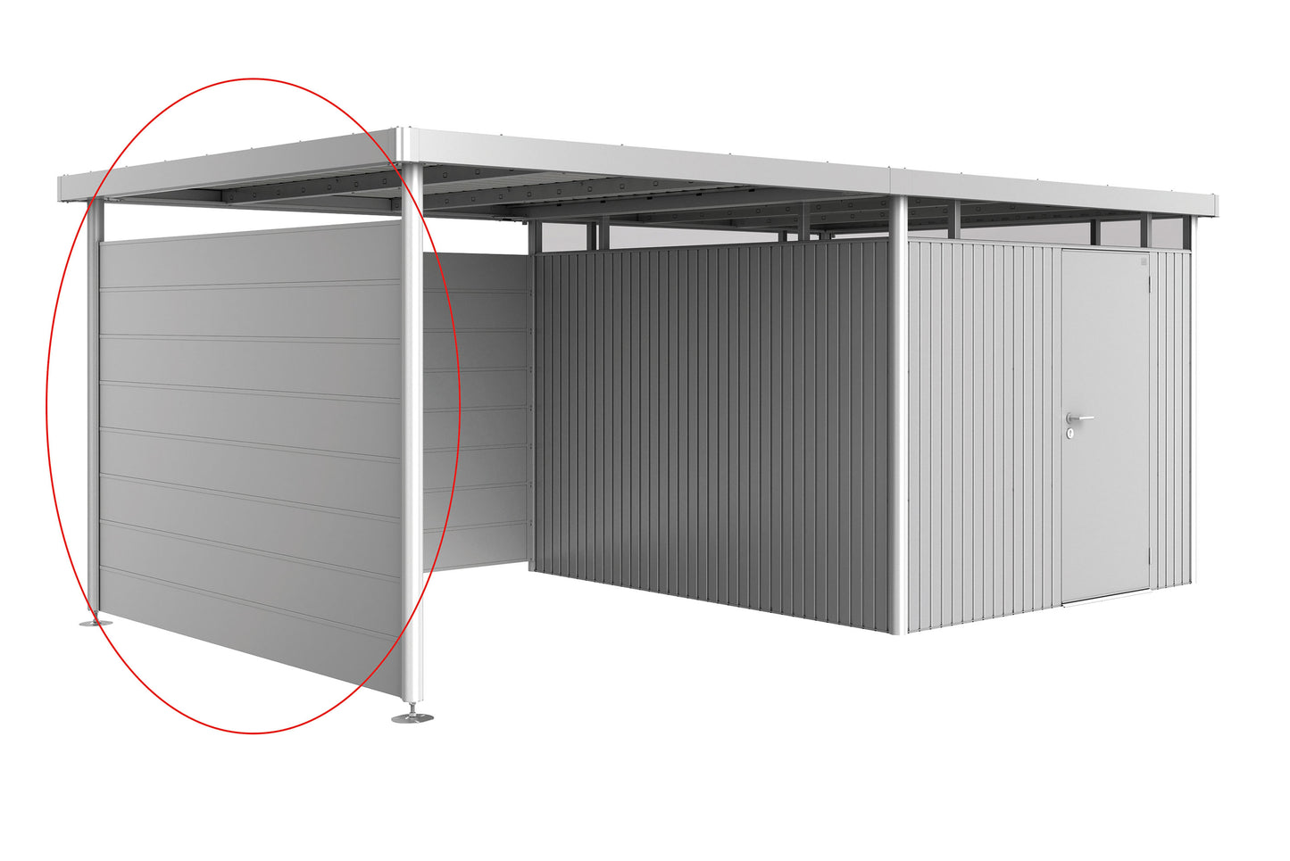 Seitenwand für Seitendach zu Gerätehaus HighLine