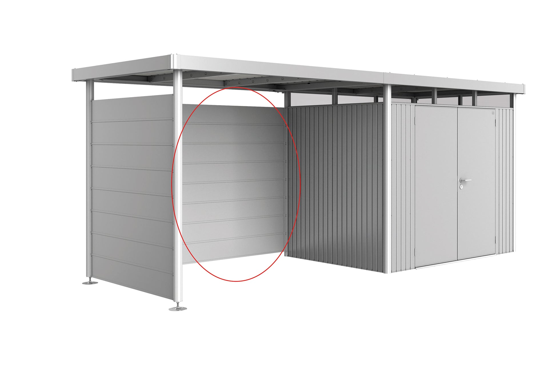 Rückwand Gr. L für Seitendach zu Gerätehaus HighLine H2-H6 - Elements4me
