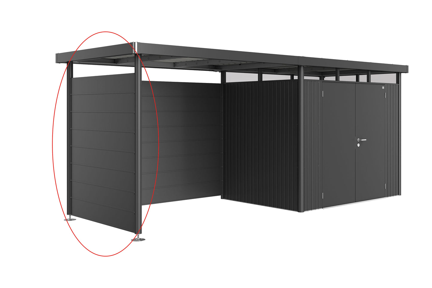 Seitenwand für Seitendach zu Gerätehaus HighLine