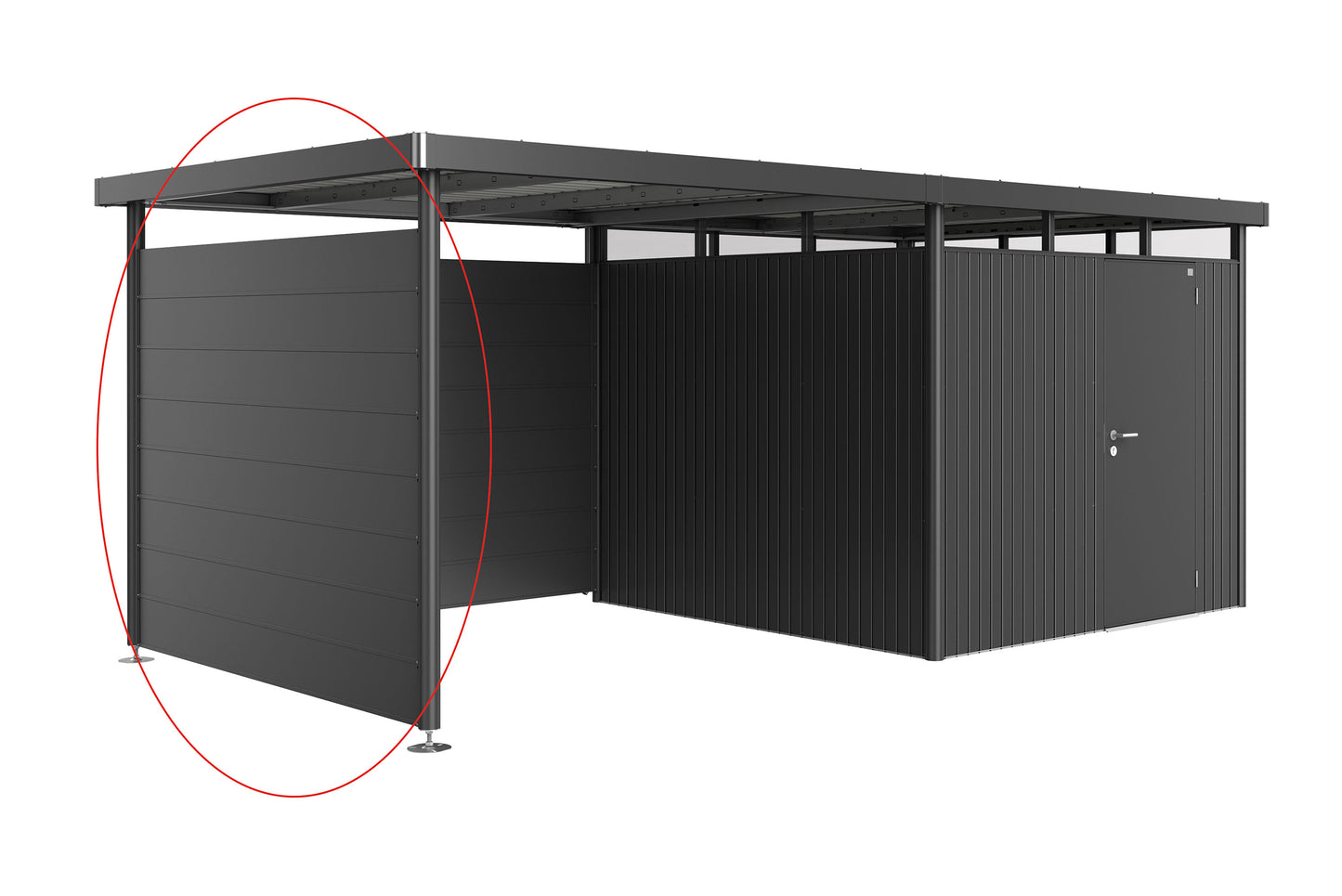 Seitenwand für Seitendach zu Gerätehaus HighLine