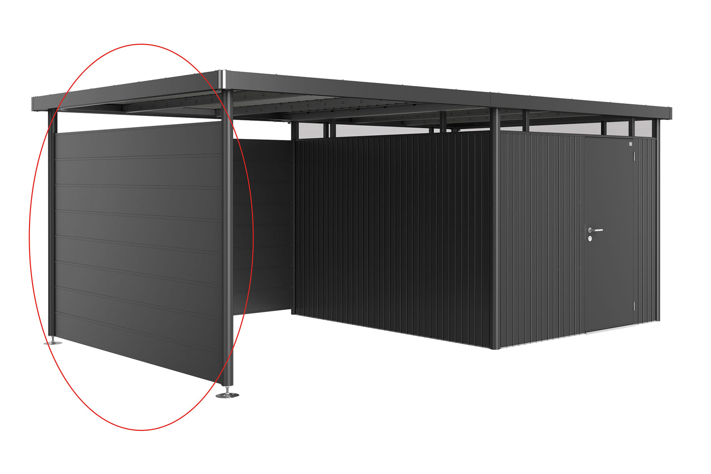 Seitenwand für Seitendach zu Gerätehaus HighLine