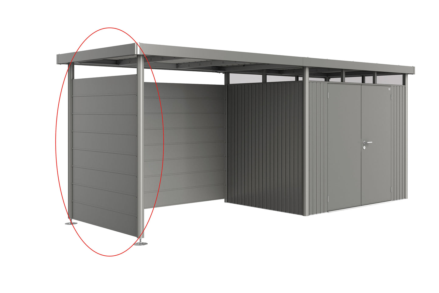 Seitenwand für Seitendach zu Gerätehaus HighLine