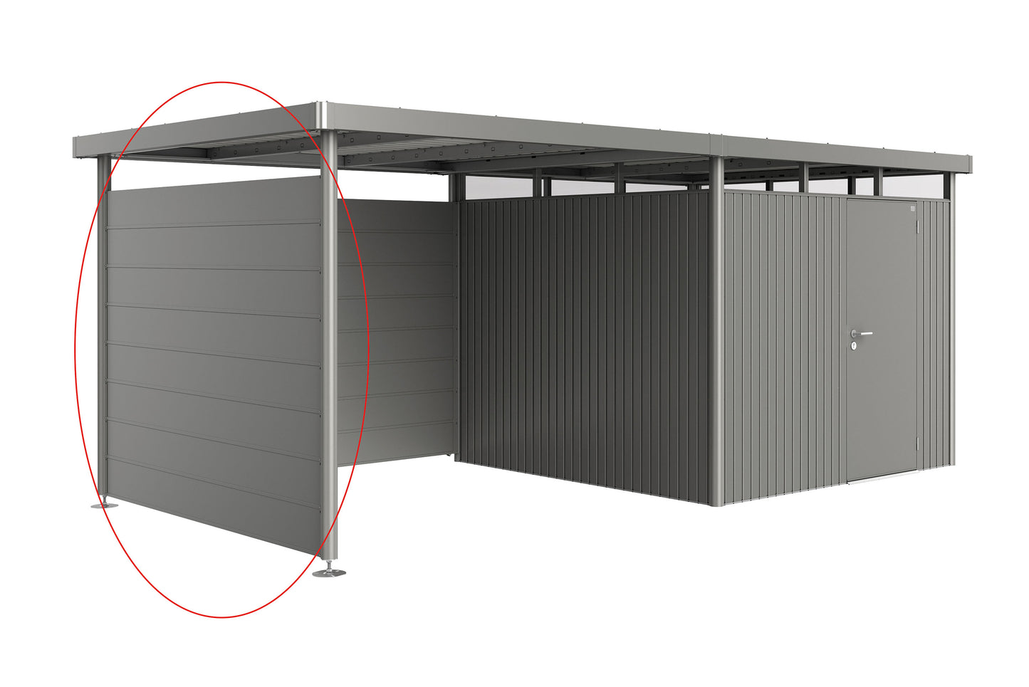 Seitenwand für Seitendach zu Gerätehaus HighLine