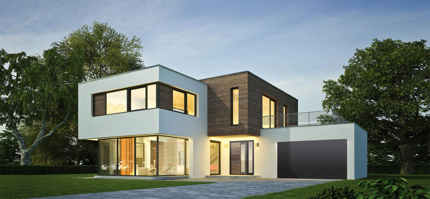 Bild Fassade Holz-Haustüren