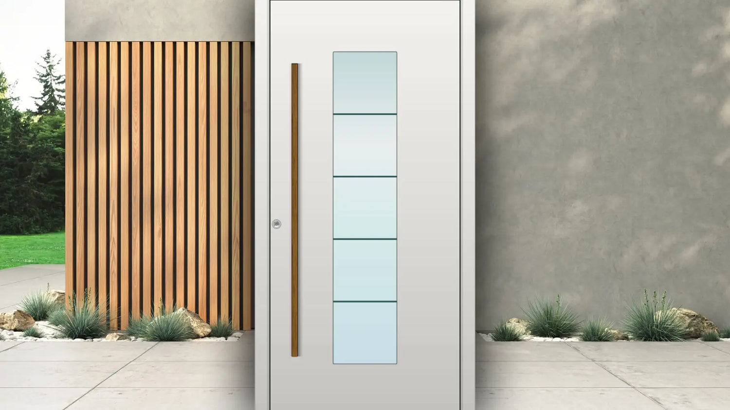 Haustüren - Aluminium - Einfarbig mit Glas