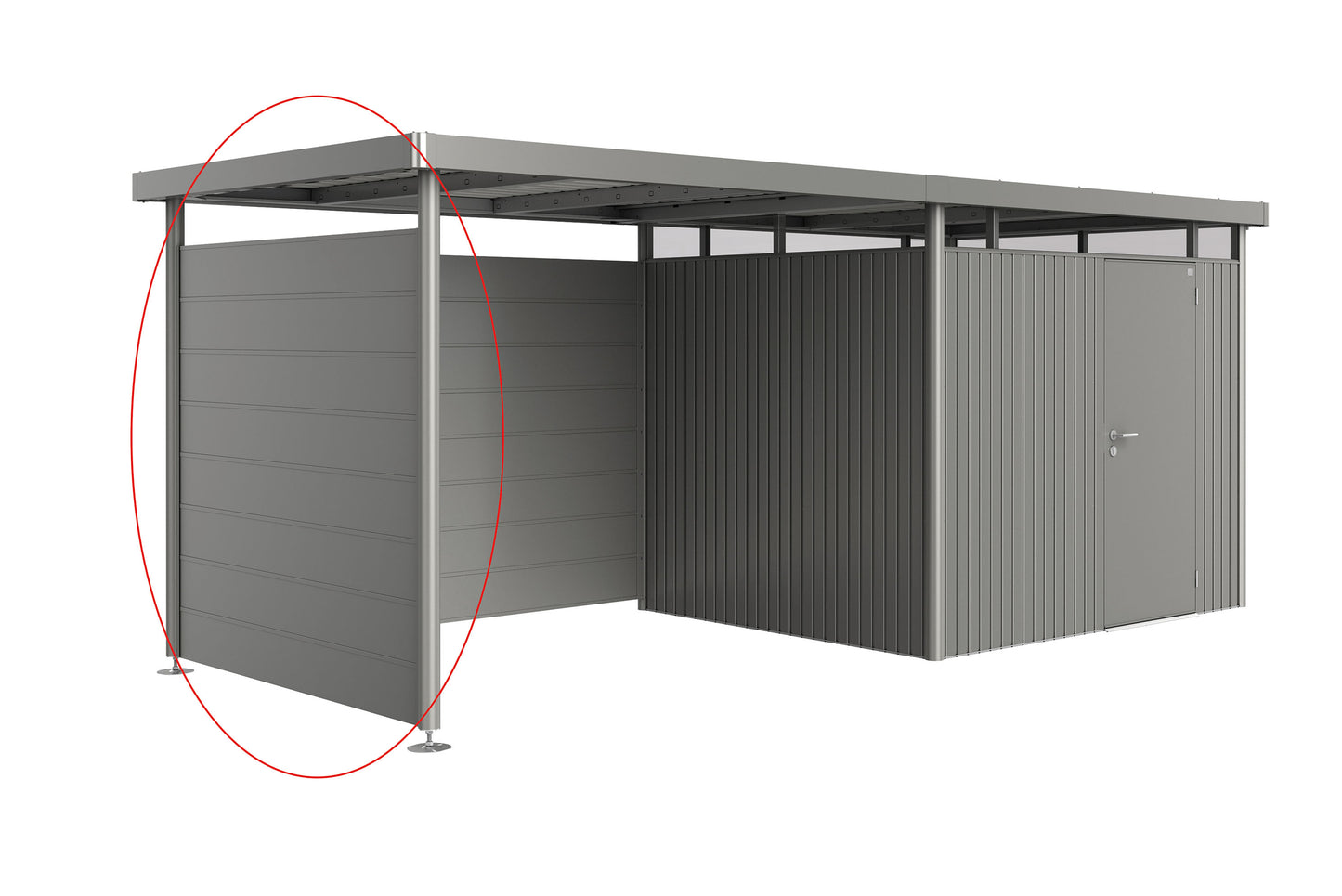 Seitenwand für Seitendach zu Gerätehaus HighLine