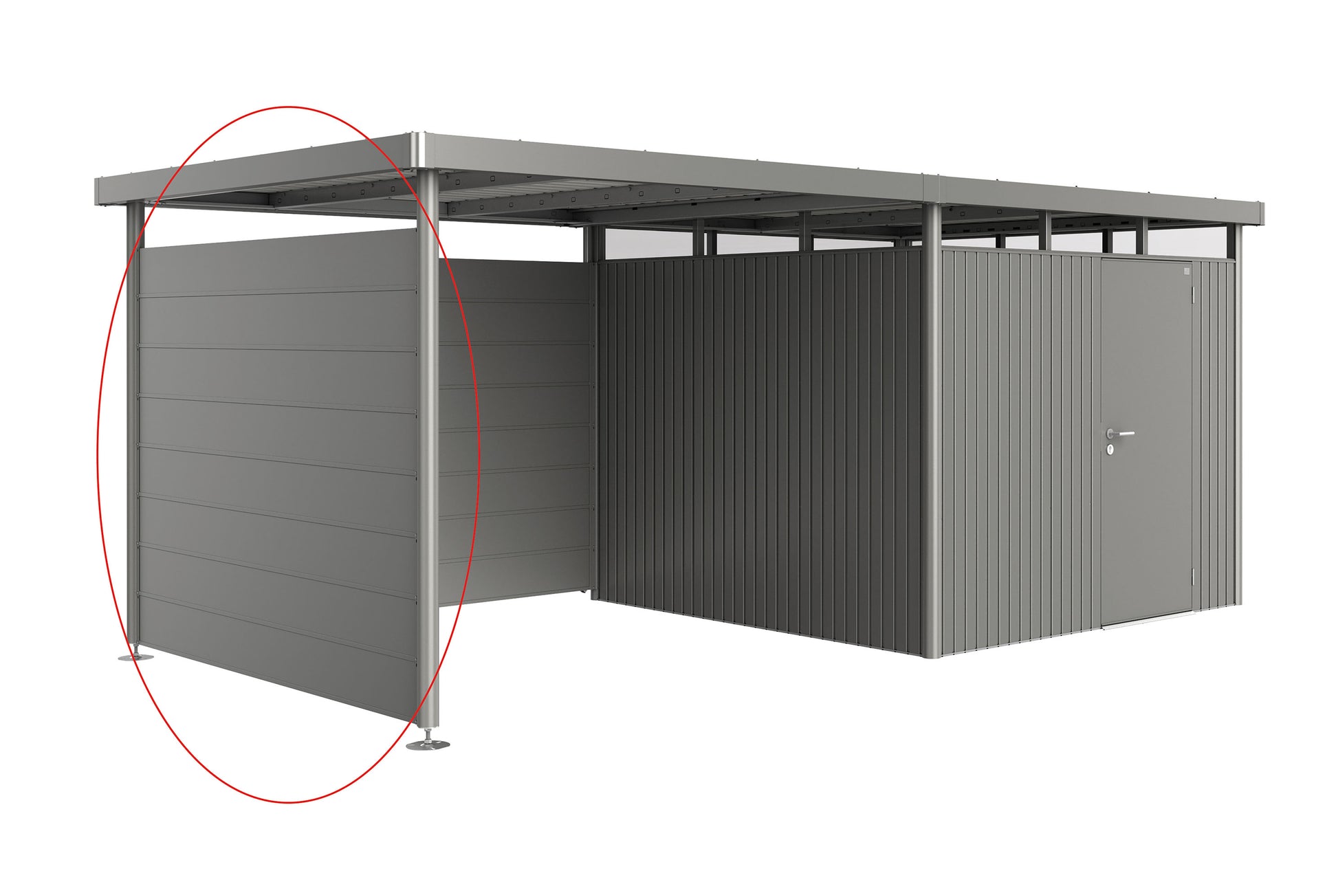 Seitenwand für Seitendach zu Gerätehaus HighLine - Elements4me