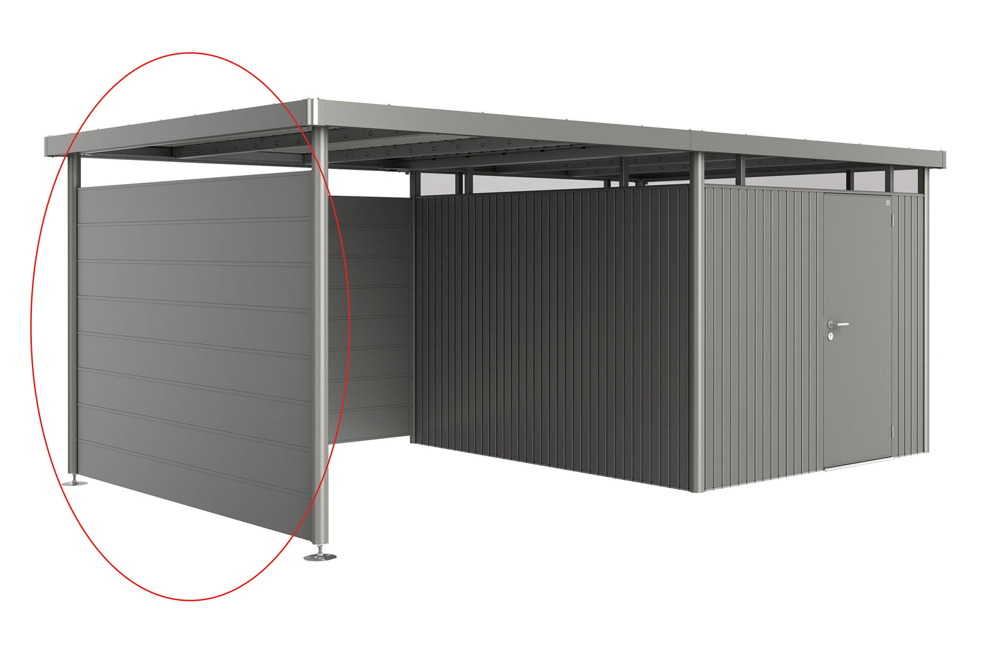Seitenwand für Seitendach zu Gerätehaus HighLine