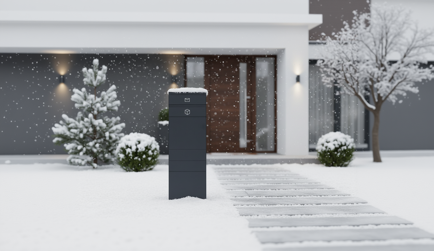 Paketbox LINE in winter scene